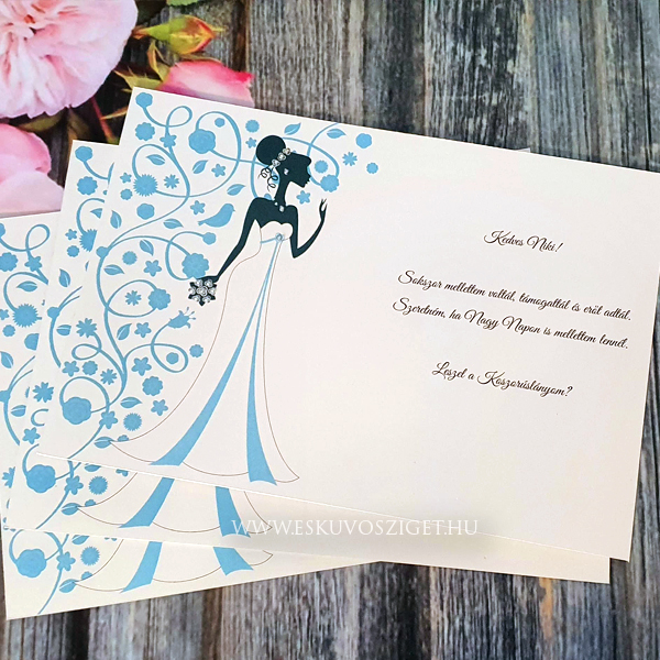Női tanú és koszorúslány felkérő meghívó testvér képeslap egyedi különleges ajándék esküvőre | Audrey koszorúslány- tanú felkérő