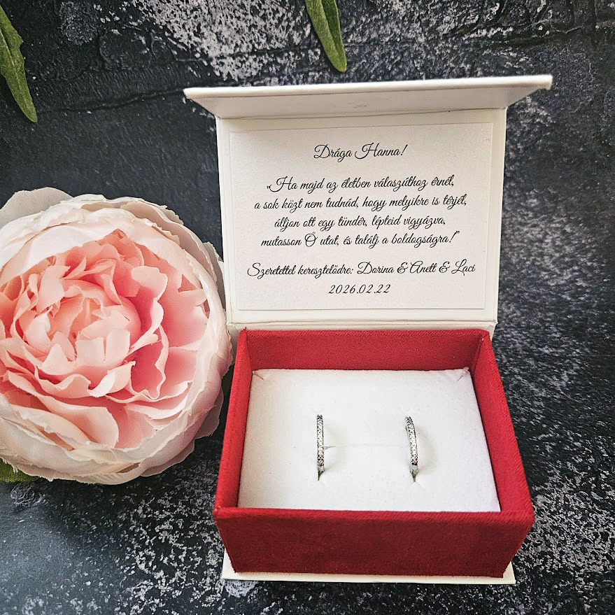 ékszer, ezüst, fülbevaló, keresztelőre, konfirmálásra, bármálkozásra, első áldozásra, ballagásra, születésnapra