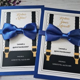Fiú gyerek felkérő meghívó testvér ajándék egyedi különleges ajándék esküvőre | Alex gyermek felkérő ajándék csokornyakkendővel
