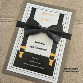 Fiú gyerek felkérő meghívó testvér ajándék egyedi különleges ajándék esküvőre | Alex gyermek felkérő ajándék csokornyakkendővel