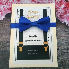 Fiú gyerek felkérő meghívó testvér ajándék egyedi különleges ajándék esküvőre | Alex gyermek felkérő ajándék csokornyakkendővel