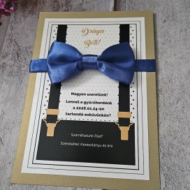 Fiú gyerek felkérő meghívó testvér ajándék egyedi különleges ajándék esküvőre | Alex gyermek felkérő ajándék csokornyakkendővel