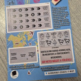 VILÁGUTAZÓ valósághű egyedi kaparós sorsjegy ajándék főleg utazási ajándék átadásara, személyre szabható egyedi üzenettel. Minden korosztálynak tökéletes.