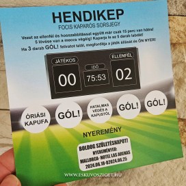 Tanú és koszorúslány felkérő meghívó képeslap egyedi különleges ajándék esküvőre | Hendikep focis kaparós sorsjegy felkérő