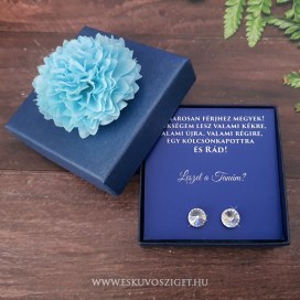 Női tanú és koszorúslány felkérő meghívó testvér képeslap egyedi különleges ajándék ékszer esküvőre | Brittany koszorúslány- tanú felkérő ékszer fülbevalóval Swarovskival is