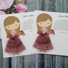 Kislány gyerek női tanú és koszorúslány felkérő meghívó testvér képeslap egyedi különleges ajándék esküvőre | Kimberly gyermek koszorúslány virágszóró felkérő