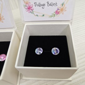 Örömanya szülőköszöntő n felkérő meghívó egyedi különleges ajándék ékszer esküvőre | Chantal Swarovski® örömanya ajándék kristályékszer fülbevaló, antiallergén orvosi fém