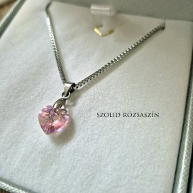 Örömanya szülőköszöntő női tanú és koszorúslány felkérő meghívó egyedi különleges ajándék ékszer esküvőre | Swarovski szív medálos nyaklánc díszdobozban egyedi üzenettel fehér dobozban