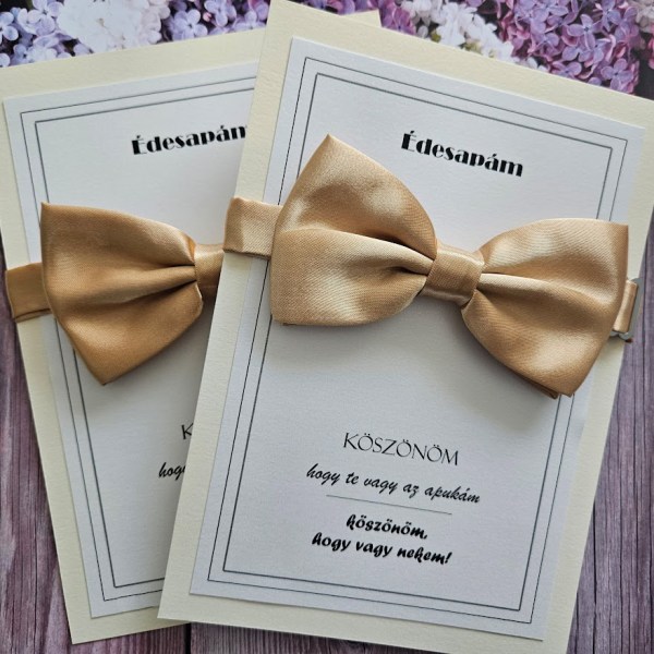 Örömapa szülőköszöntő nagyszülő köszöntő és férfi tanúfelkérő meghívó egyedi különleges ajándék esküvőre |  csokornyakkendő fekete