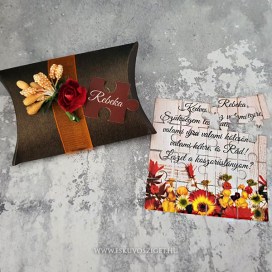 Tanú és koszorúslány felkérő meghívó testvér képeslap egyedi különleges ajándék esküvőre | Puzzle koszorúslány tanú felkérő dekorált dobozkában