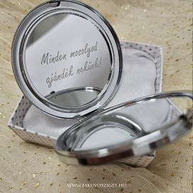 Gravírozható belsejű egyedi zsebtükör egyedi gravírozható zsebtükör, örömanya ajándék, gravírozott tükör, sminktükör, biblia idézet, biblia ige, vallásos ajandek