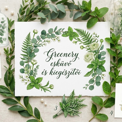 Greenery esküvő és kiegészítői