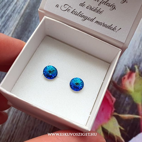 Örömanya szülőköszöntő n felkérő meghívó egyedi különleges ajándék ékszer esküvőre | Chantal Swarovski® örömanya ajándék kristályékszer fülbevaló, antiallergén orvosi fém