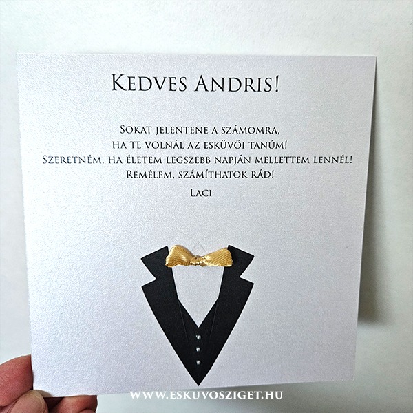 Fiú gyerek felkérő meghívó testvér ajándék egyedi különleges ajándék esküvőre | Daniel fiú gyerek gyűrűvivő felkérő