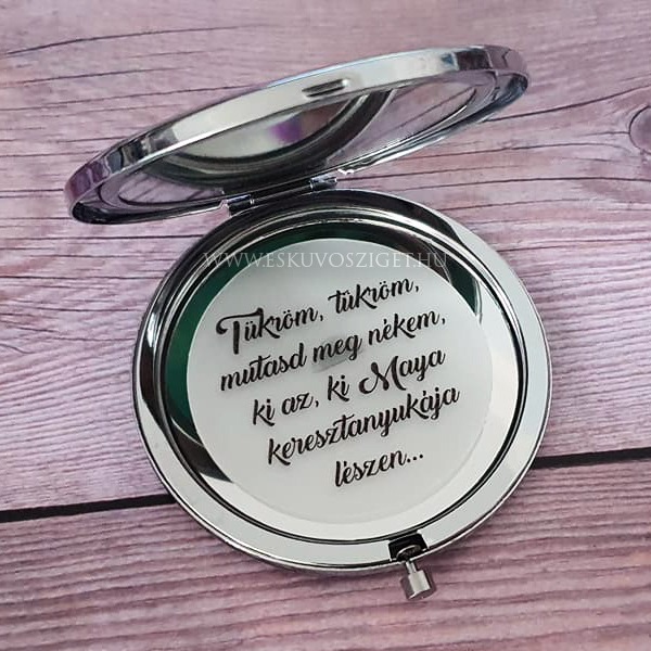 Női tanú és koszorúslány felkérő meghívó ékszer egyedi különleges ajándék esküvőre | Egyedi zsebtükör koszorúslány tanú felkérő lánybúcsú ajándék barátbőnek