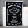 Jockey Jack Daniels stílusú A/5-ös férfi tanúfelkérő kártya egyedi szövegezéssel