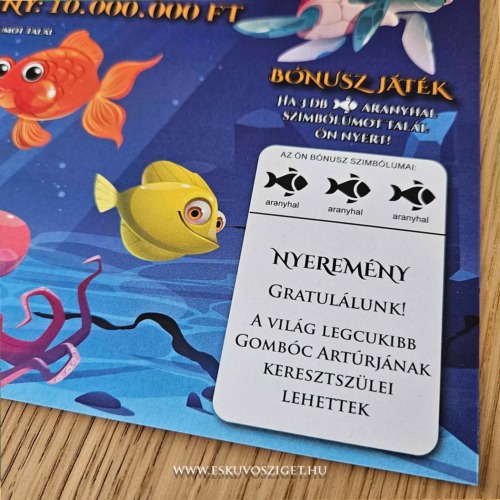 Keresztszülő felkérés kaparós sorsjegy vicces kreatív formában