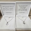 Örömanya szülőköszöntő női tanú és koszorúslány felkérő meghívó egyedi különleges ajándék ékszer esküvőre | Swarovski szív medálos nyaklánc díszdobozban egyedi üzenettel fehér dobozban