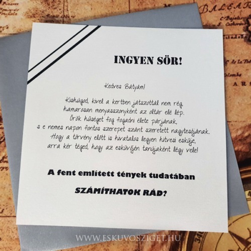 William vicces csillogós papír férfi tanúfelkérő kártya egyedi felirattal vőlegény tanújának